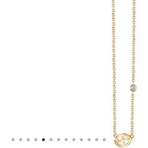 14KT GOLD VERMEIL/DIAMOND CANCER ZODIAC NECKLACE
